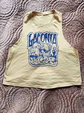 Laconia Bike Week Yellow Graphic Tank Top